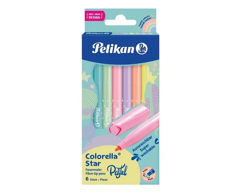 Filzstift Colorella Star, (6-tlg), Pastell by Pelikan in Multicolour – product photo