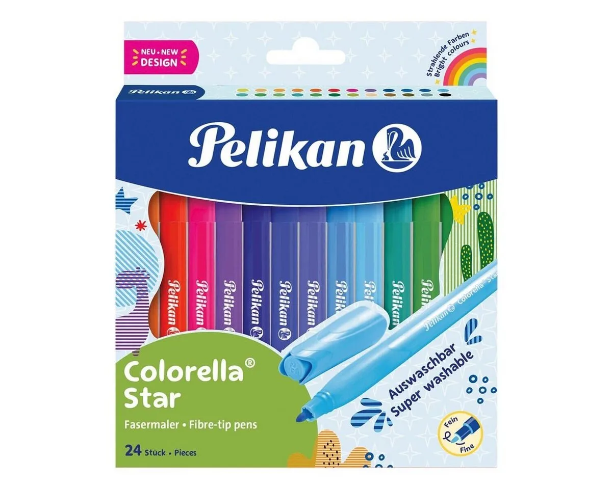Filzstift Colorella Star C 302/24, (24-tlg), Strichstärke 0,6 mm van Pelikan in Meerkleurig – productfoto
