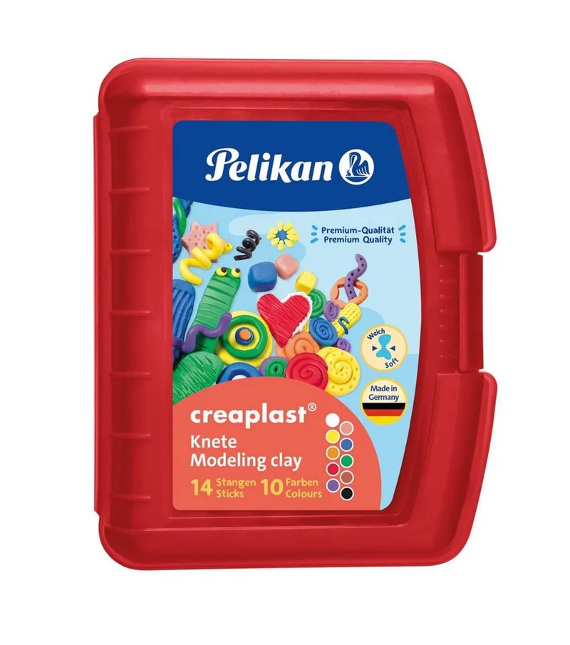 Füller Pelikan Kinderknete Creaplast® 10 Farben im roten Etui, 240g de Pelikan en Rouge – photo produit
