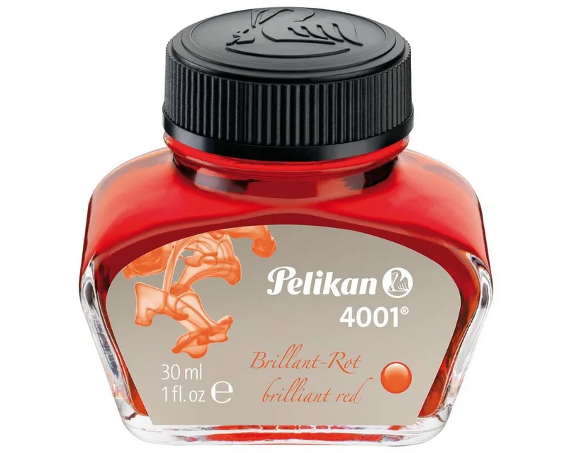 Füllhalter Tinte 4001 30ml Glas brilliantrot von Pelikan in Rot – Produktfoto