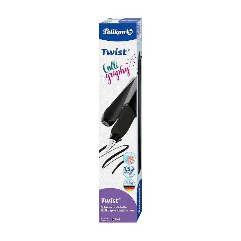 Füllhalter Twist Kalligrafie P457 1,5 mm Schwarz in Faltschachtel von Pelikan – Produktfoto