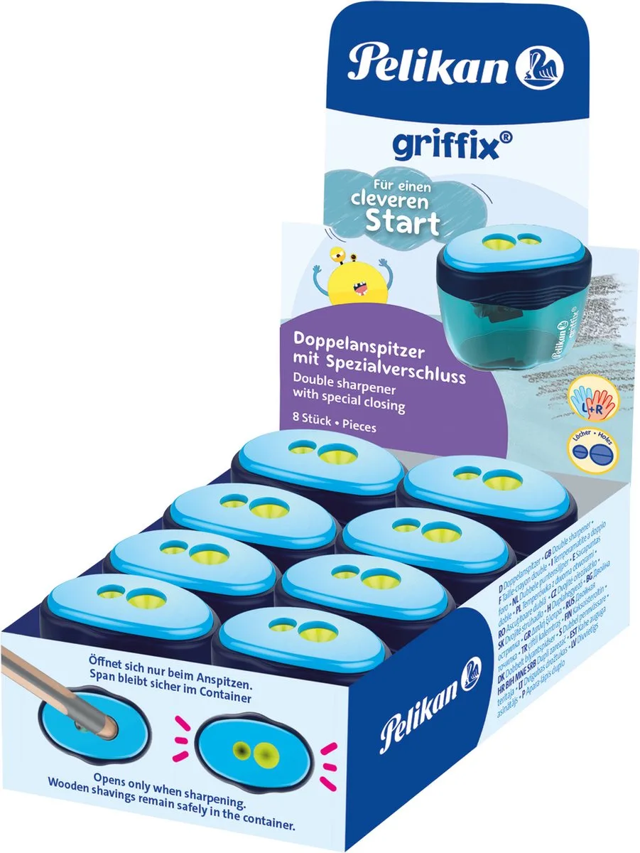 griffix, Handmatige puntenslijper, Blauw, Kunststof, 56 mm, 60 mm, 39 mm fra Pelikan i Blå – produktbillede