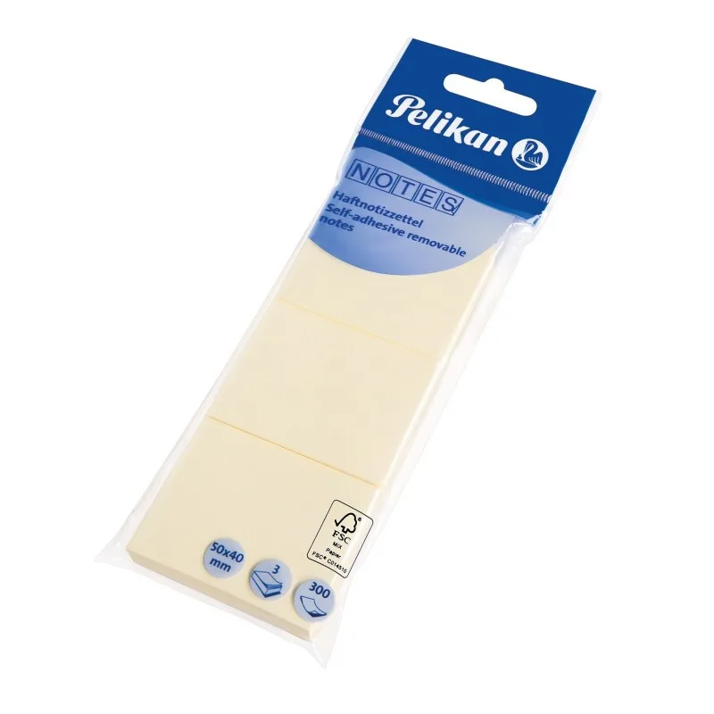 Haftnotizen gelb 3 × 50 × 40 mm 300 Blatt N123 FSC-Mischung von Pelikan – Produktfoto