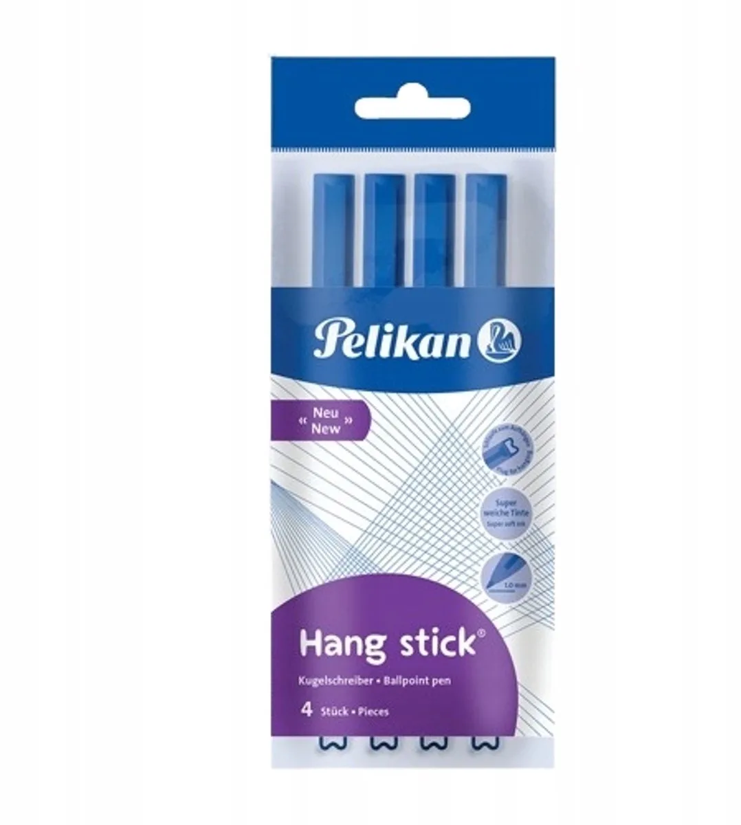 Hang Stick Blauwe Pennen - 4 Stuks by Pelikan in Blue – product photo
