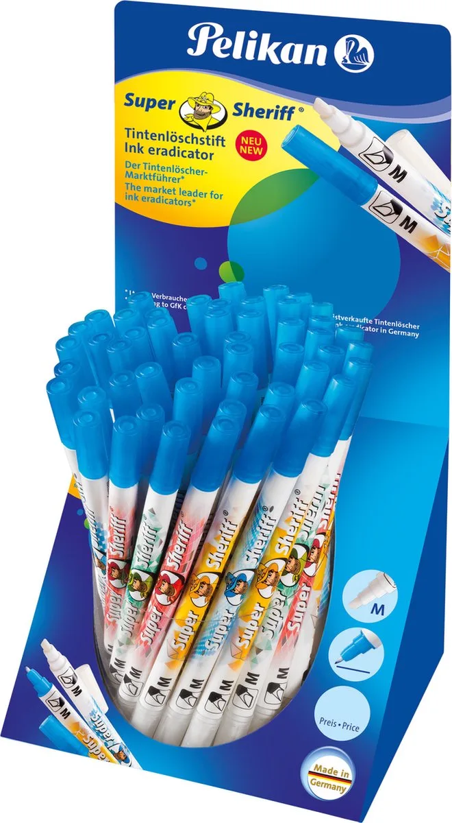 inktuitwisser Super Sheriff schuine punt voor breed en fijn wissen 3+2 GRATIS fra Pelikan i Assorted colours – produktbillede