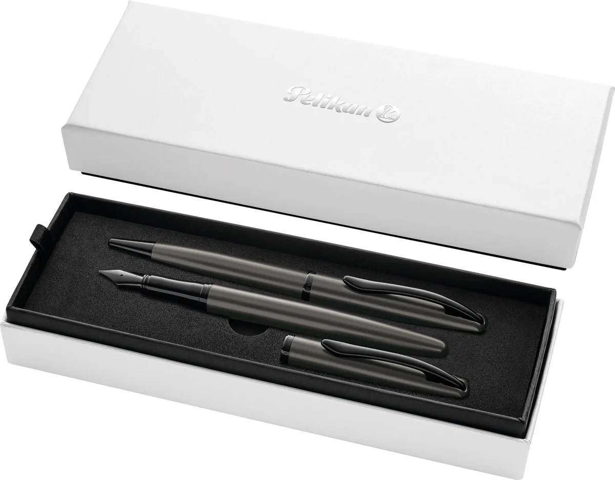 Jazz Noble Elegance schrijfset - vulpen M + balpen - metaal by Pelikan in Grey – product photo