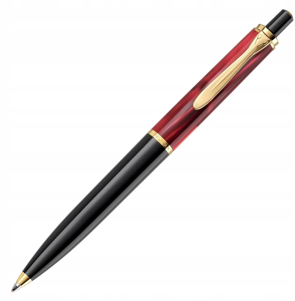 K200 Klassiek Vulpen - Goudkleurig van Pelikan in Rood Marmerlook – productfoto