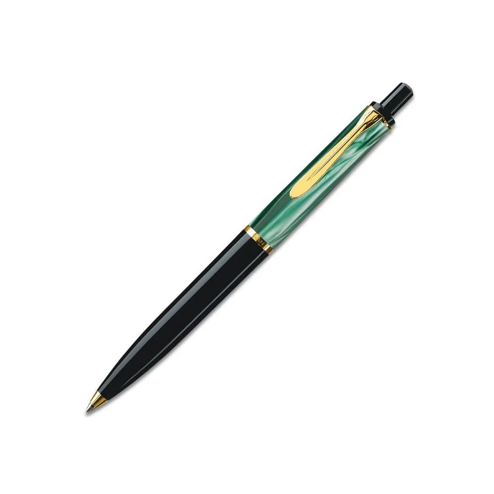 Kugelschreiber Classic K200 grün-marmoriert/gold, Schreibfarbe: schwarz fra Pelikan – produktbillede