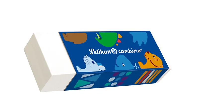 Kunststoff-Radierer combino, Blisterkarte van Pelikan – productfoto