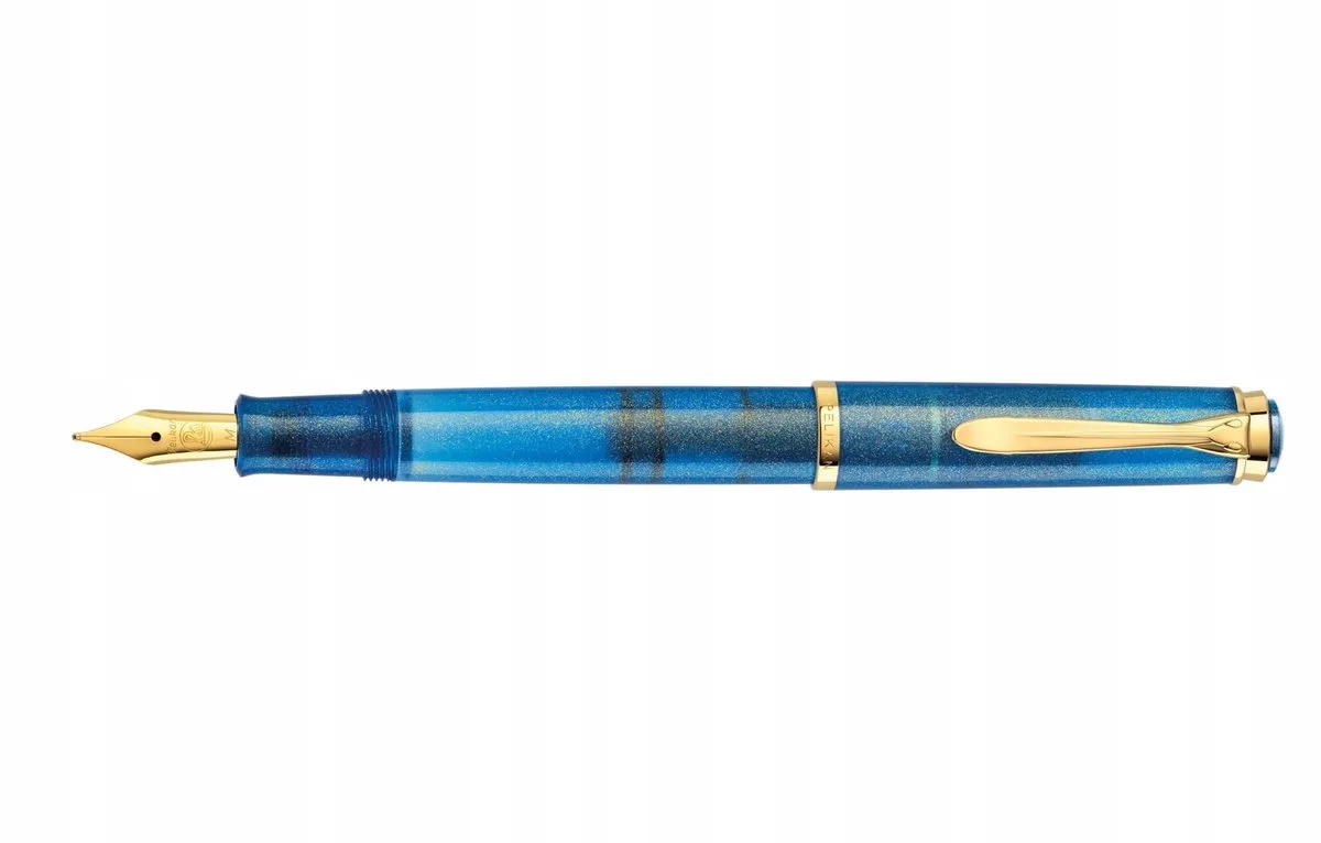 M200 Golden Lapis Vulpen - F-punt van Pelikan in Goud – productfoto