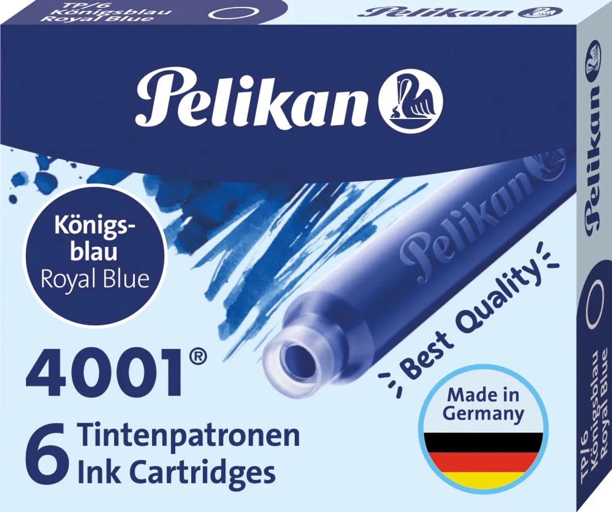 Pelikan 4001 - Korte Inktpatronen de Pelikan en Koningsblauw – photo produit