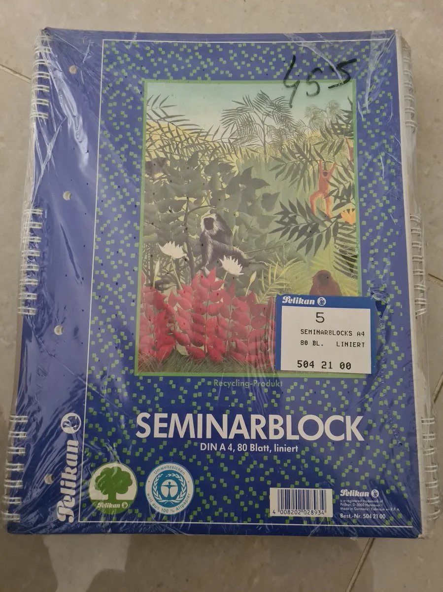 Pelikan 5x Seminarblok A4 Lijntjes papier de Pelikan en Bleu – photo produit