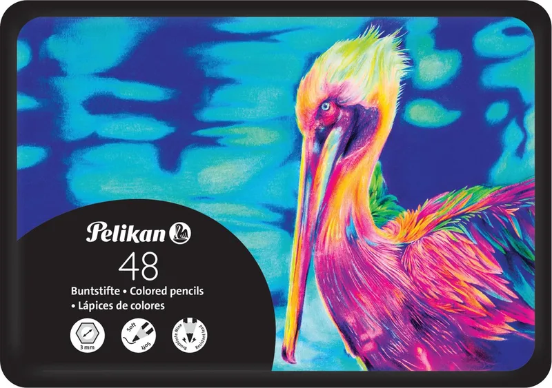 premium kleurpotloden - 48 kleuren - Metalen etui by Pelikan in Multicolour – product photo