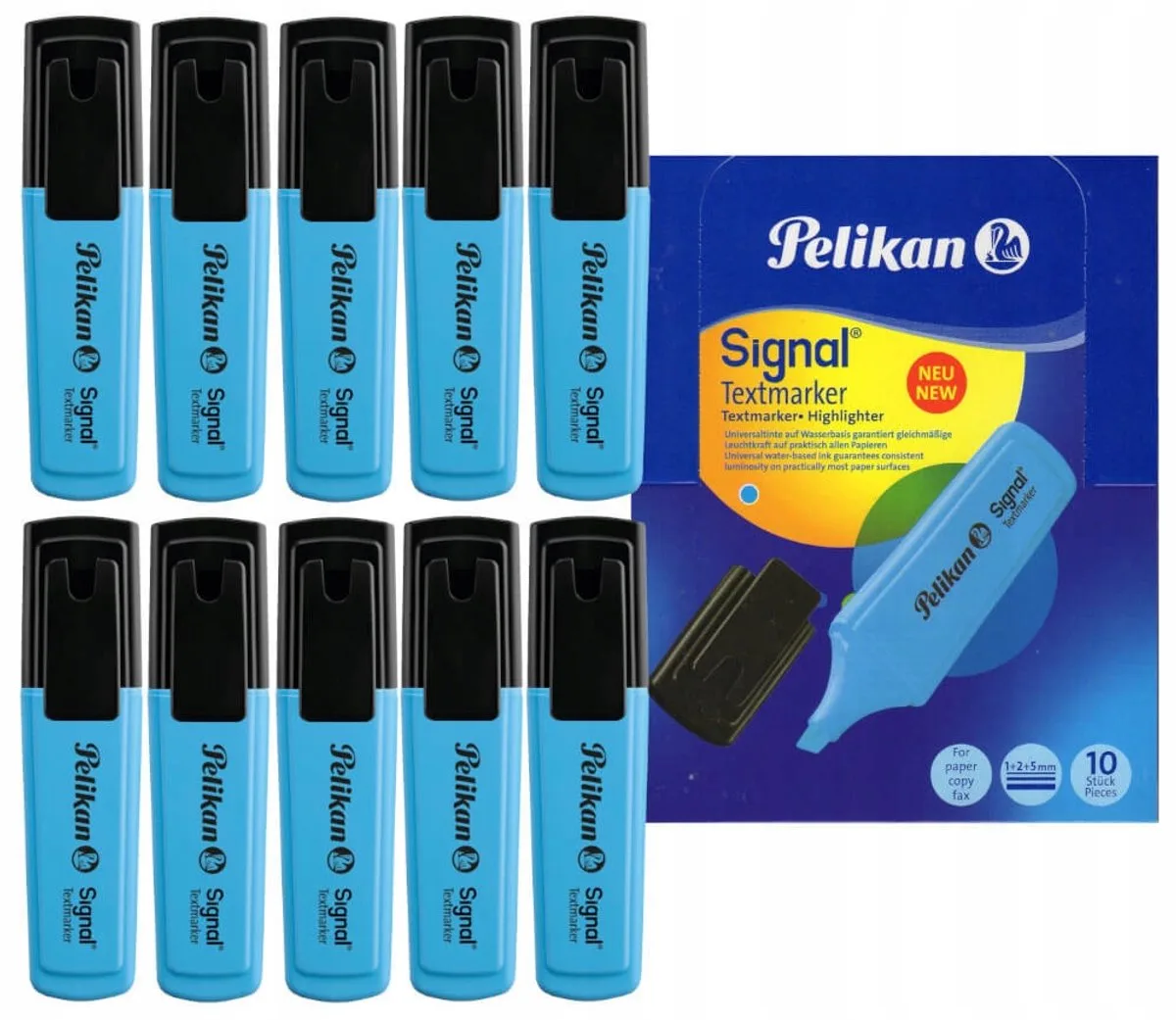 Signal 496 Fluorescerende Markers - 10 Stuks de Pelikan en Bleu – photo produit
