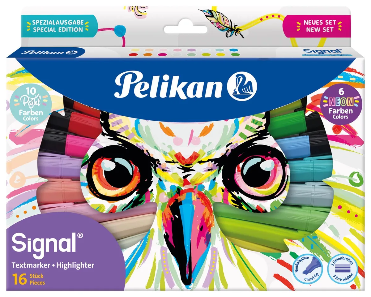 Signal Textmarker farbsortiert 1.0 - 5.0 mm Schreibfarbe: Mehrfarbig de Pelikan – photo produit