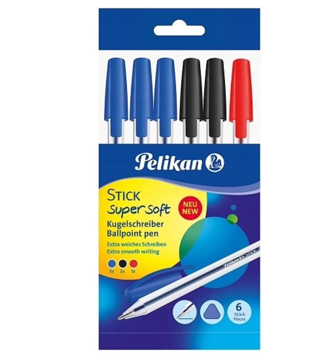 Stick superzachte meerkleurige pennen - Set van 6 fra Pelikan i Flerfarvet – produktbillede