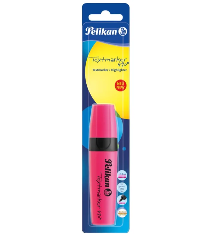 Textmarker 490, 1 x Neonrosa, Keilspitze von Pelikan – Produktfoto