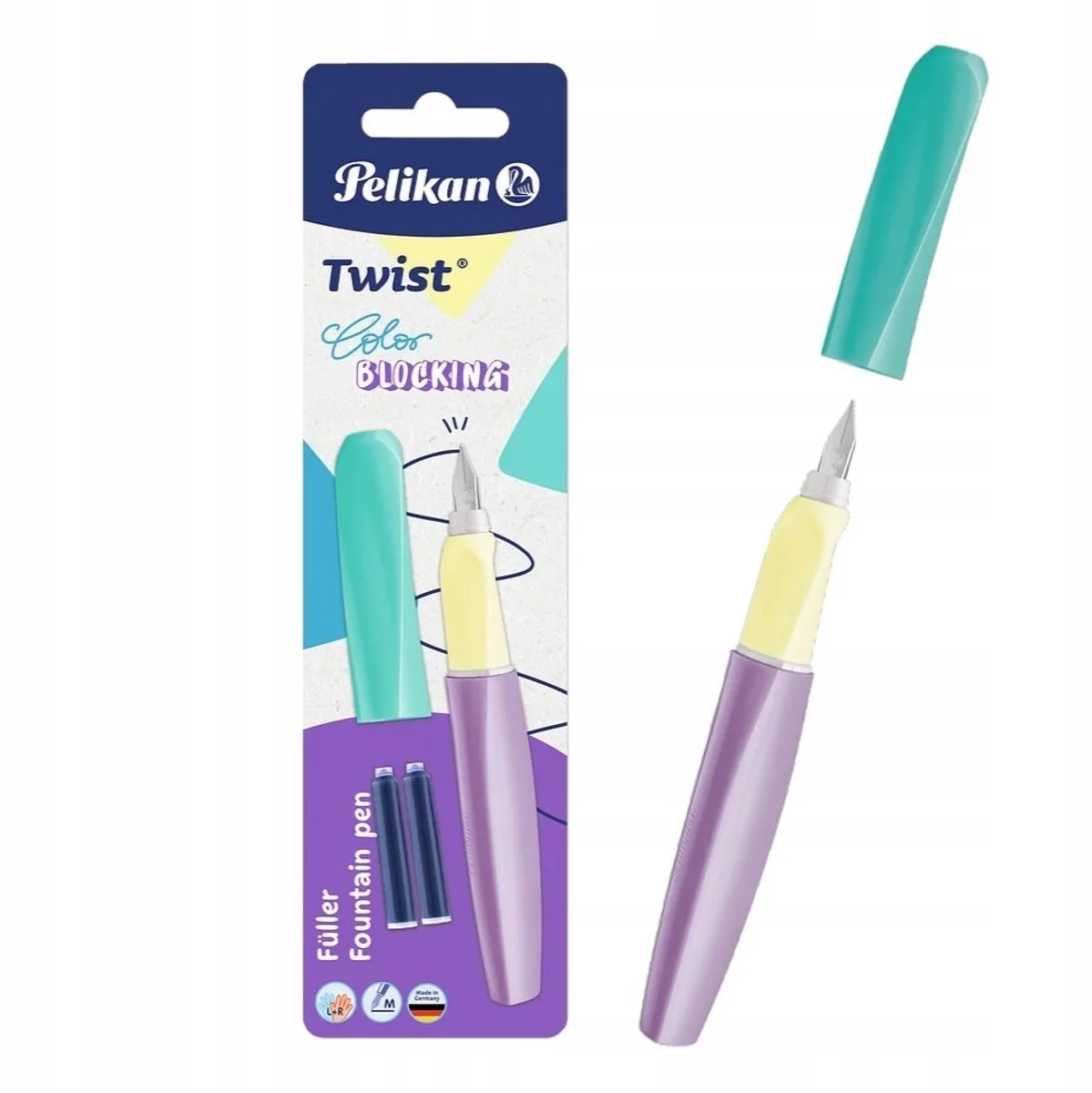 Twist Vulpen - Ergonomisch voor Links- en Rechtshandigen von Pelikan in Pastel – Produktfoto