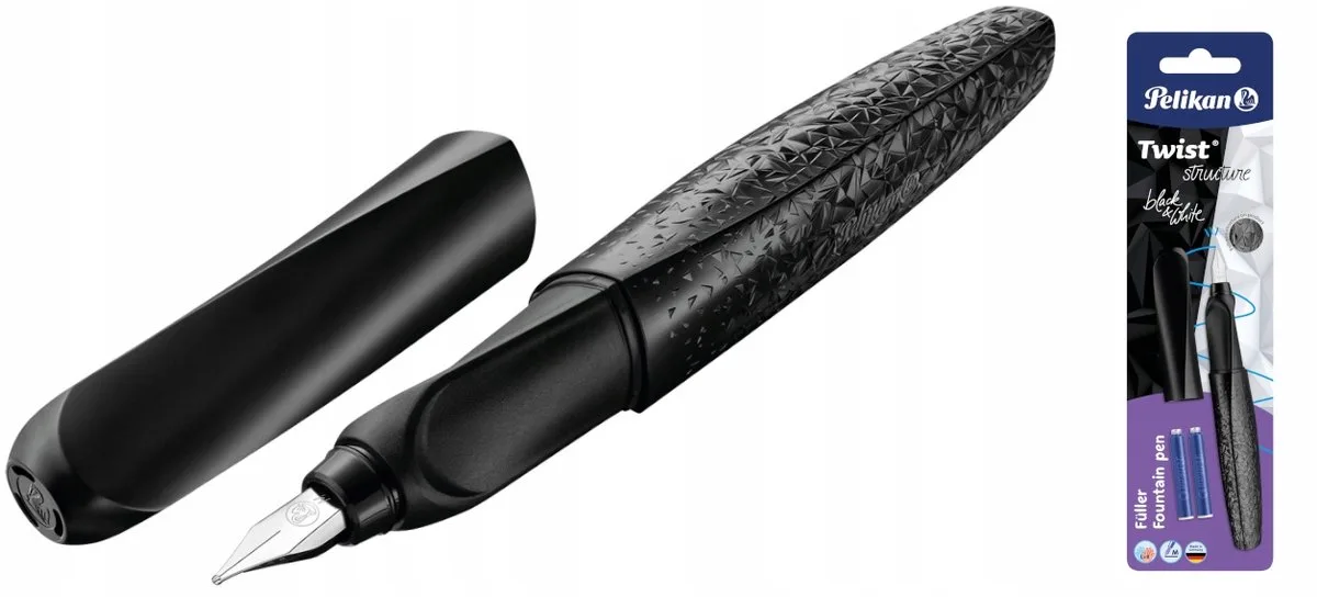 Twist Vulpen Structure M + 2 Patronen de Pelikan en Noir – photo produit