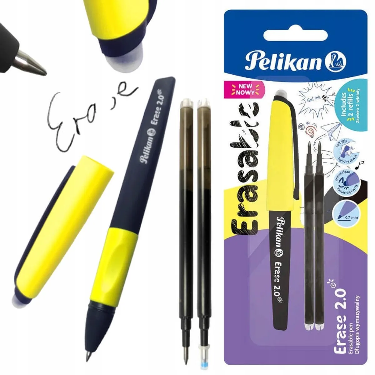 Uitwisbare Pen Zwart + 2 Extra Vullingen de Pelikan – photo produit
