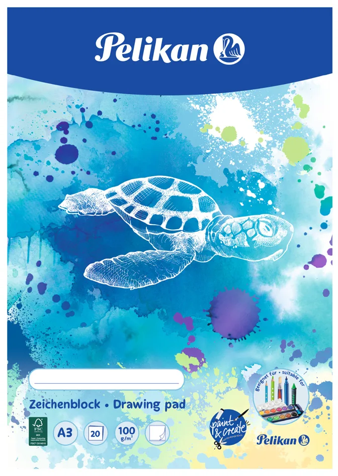 Zeichenblock C3/20, DIN A3, 100 g/qm, 20 Blatt von Pelikan – Produktfoto