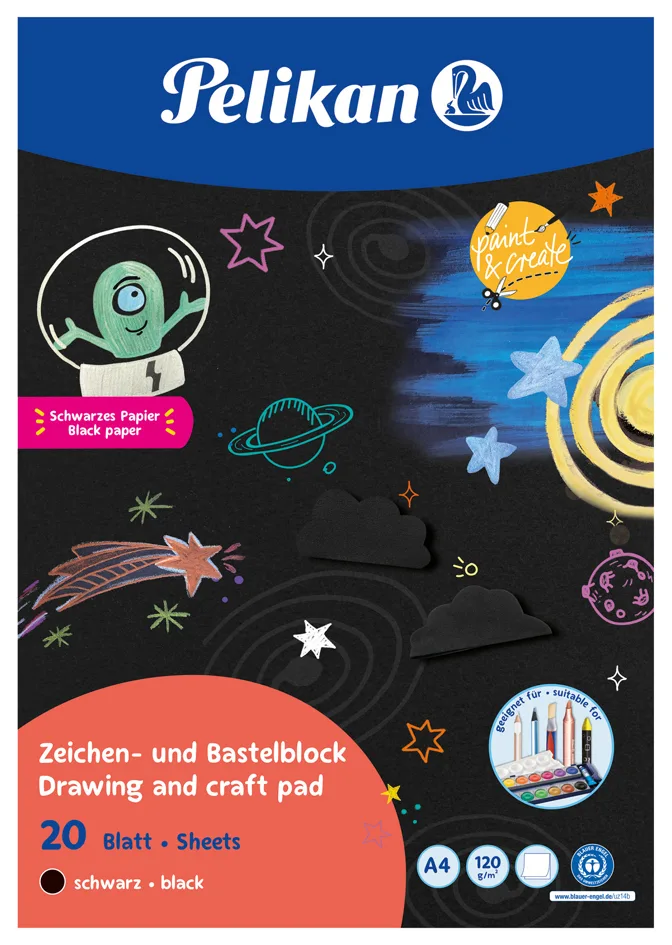 Zeichenblock C4/20, DIN A4, 120 g/qm, 20 Blatt från Pelikan – produktbild