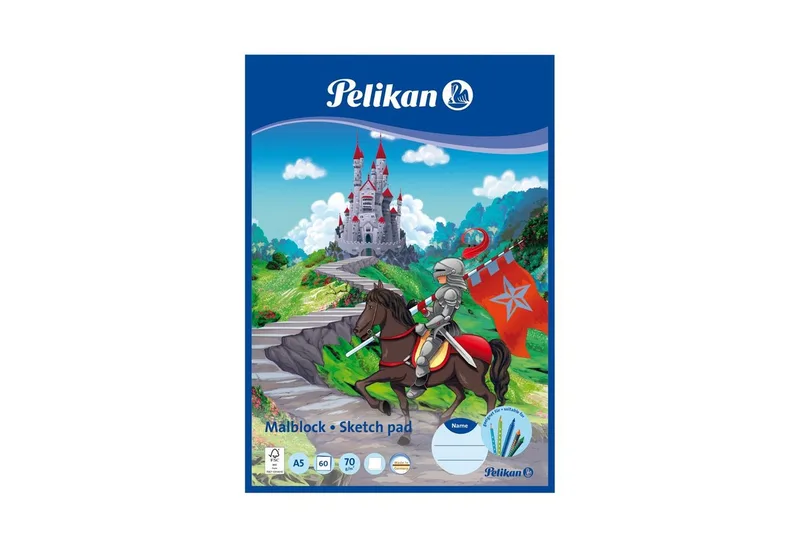 Zeichenpapier Pelikan Malblock / Zeichenblock / 60 Blatt / DIN A5 / "Ritter" van Pelikan – productfoto