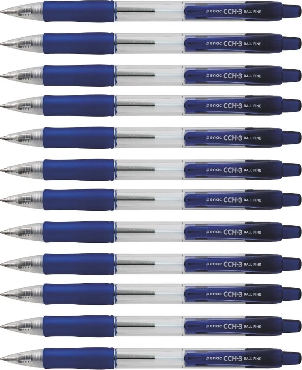 Balpen - CCH-3 - 0.7mm - 12 pack van Penac in Blauw – productfoto