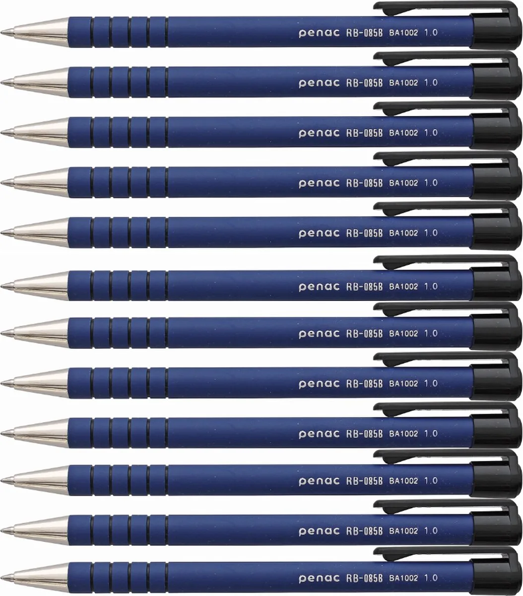 Balpen - RB-085 - 12-pack - 1.0mm - Blauwe inkt van Penac in Blauw – productfoto