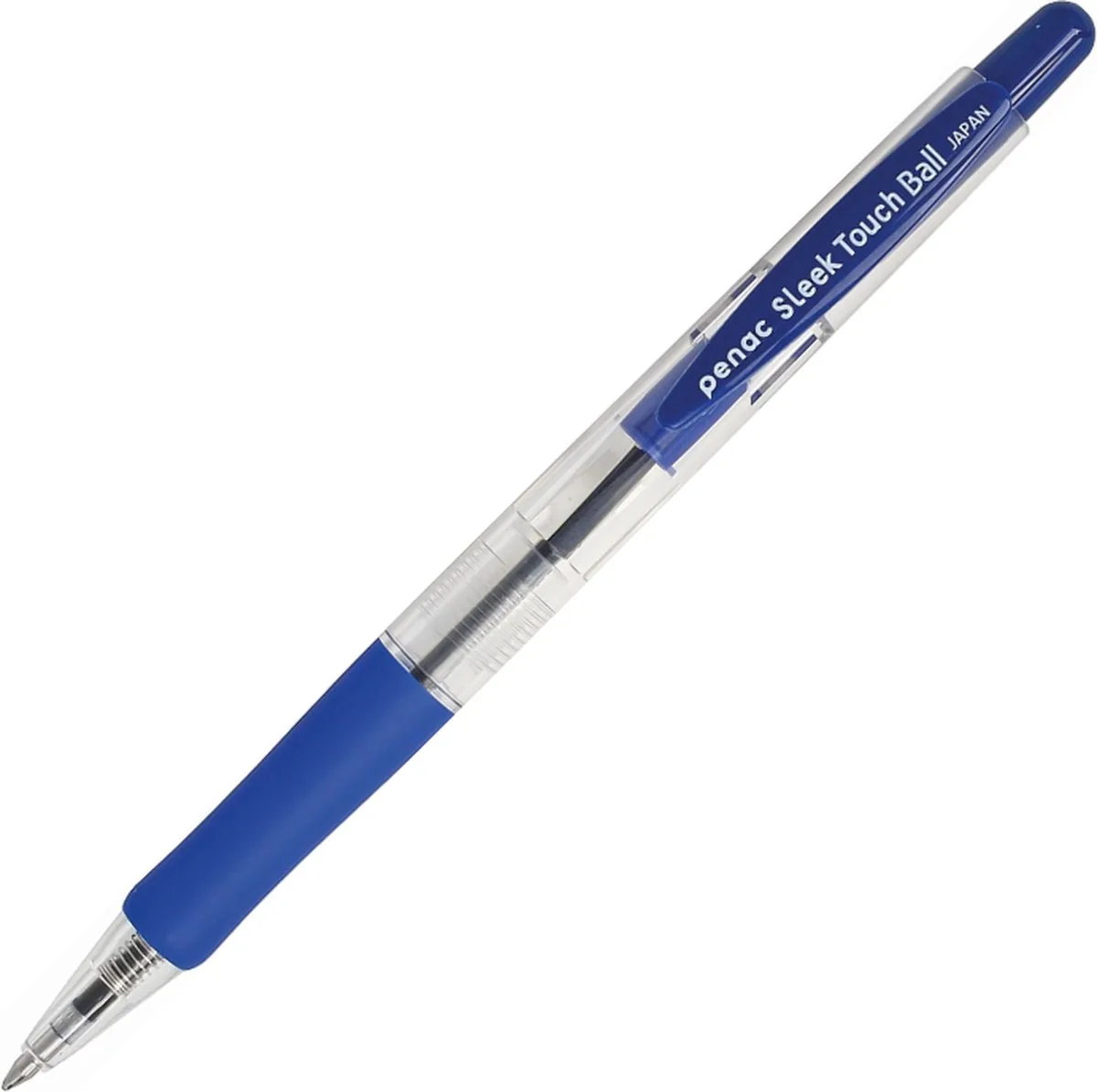 Balpen - Sleek Touch - 0.7mm - Blauw inkt de Penac en Transparent – photo produit