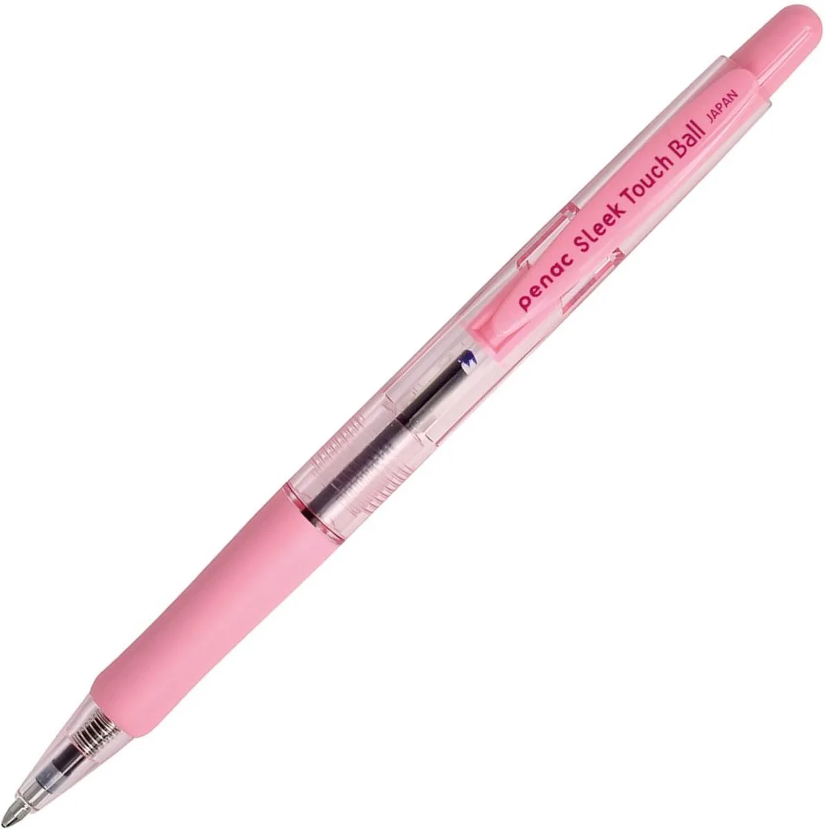 Balpen - Sleek Touch - 12 pack - 1.0mm - Blauw inkt van Penac in Pastel roze – productfoto