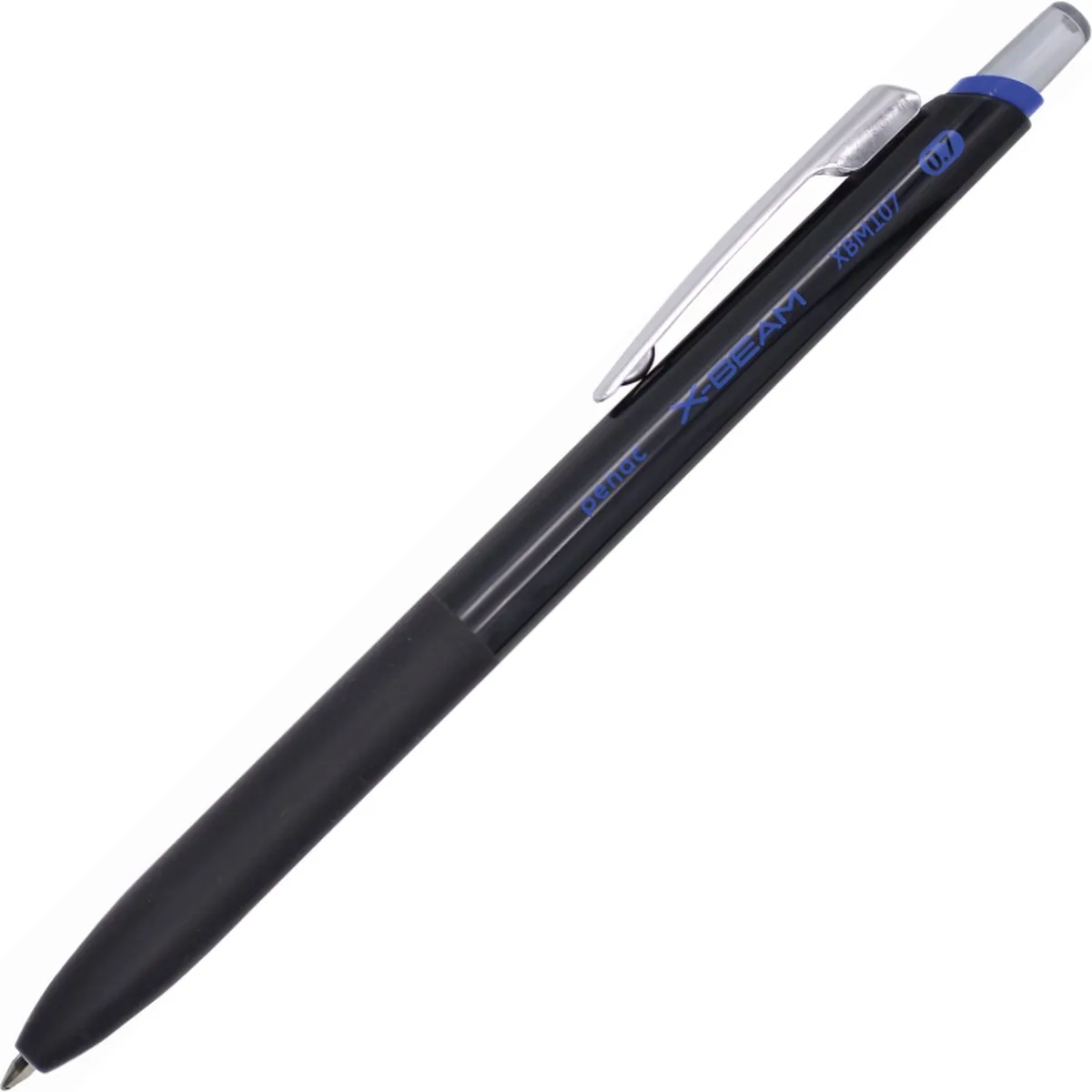Balpen X-Beam M - Zwart - 0.7mm - Metalen clip - Blauwe inkt van Penac in Blauw – productfoto