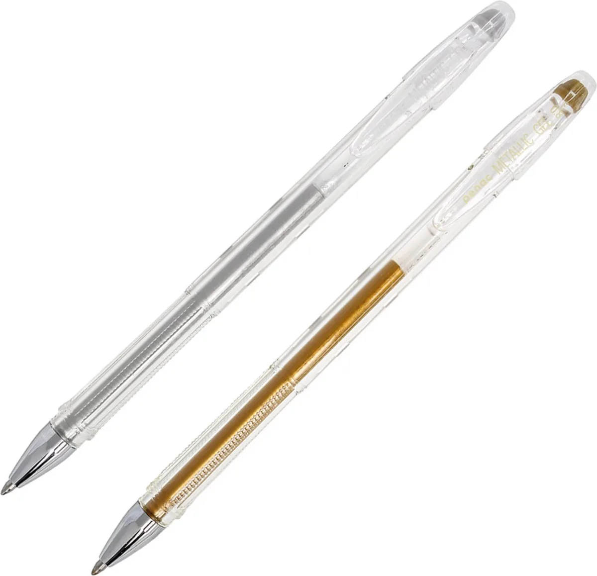 Gel-ink balpen - FX-3 - 0.8mm - metallic - 1x - 1x zilver från Penac i Guld – produktbild