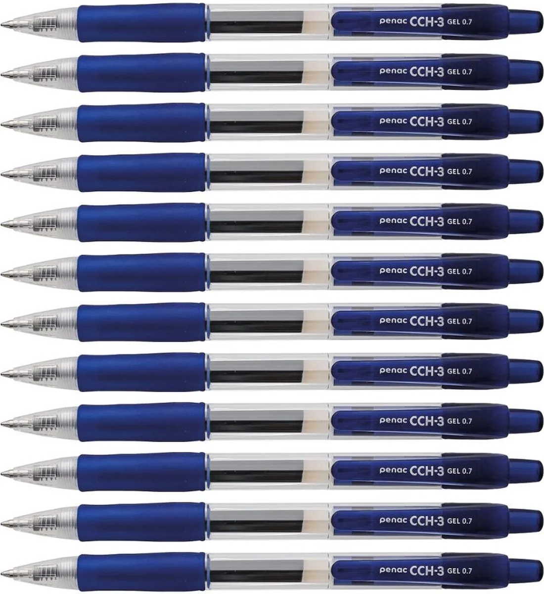 Gelpen - CCH3 - 12 pack - Blauw - 0.7 mm - Blauw inkt van Penac in Blauw – productfoto