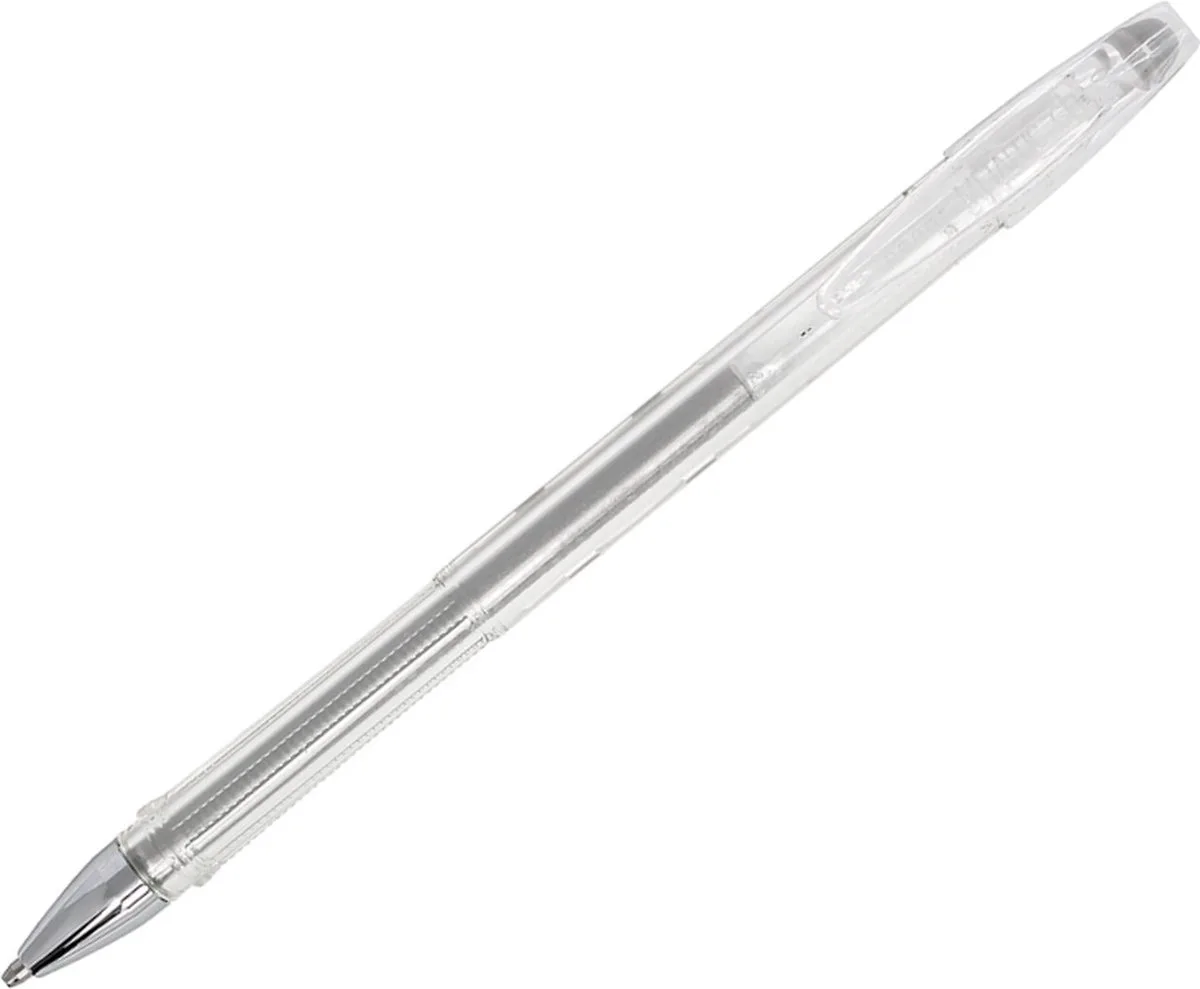 Gelpen - FX-3- Zilver - 0.8mm - metallic zilveren inkt balpen van Penac in Transparant – productfoto