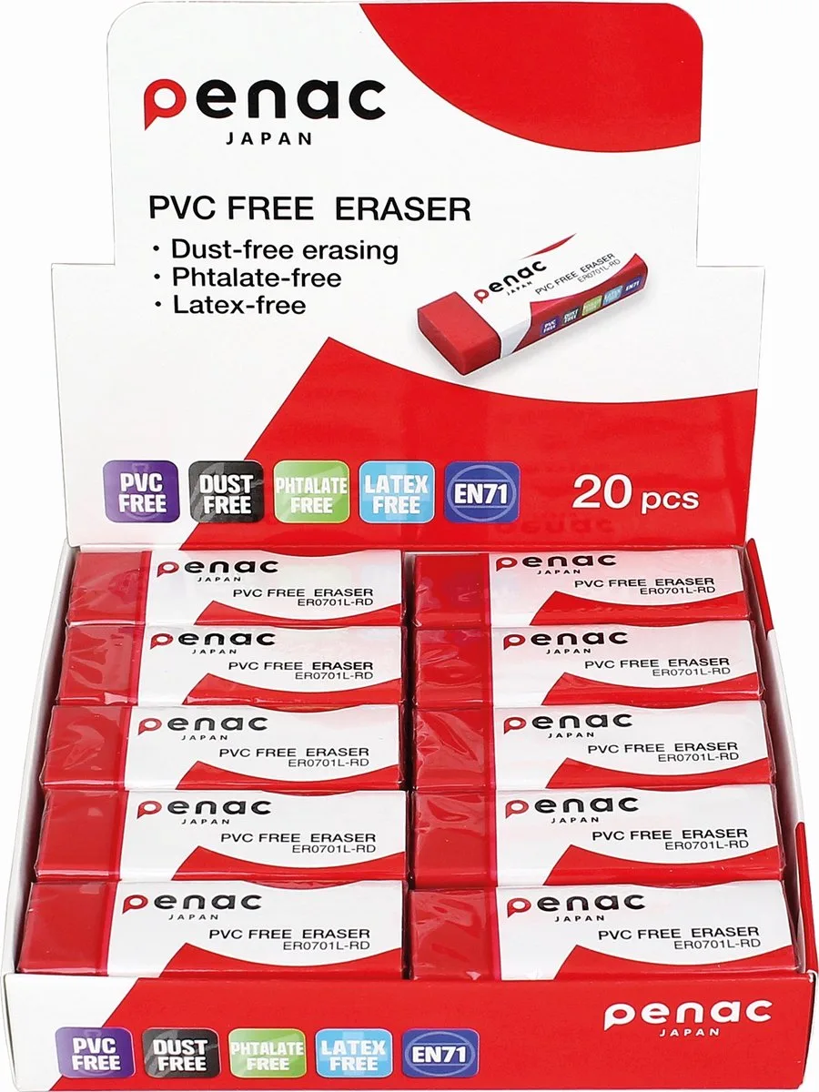 Gum set - 20 stuks - PVC vrij - 60x20mm de Penac en Rouge – photo produit