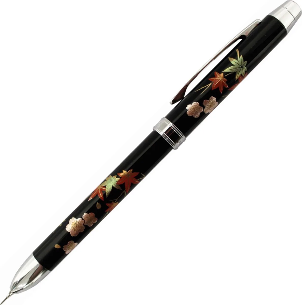 Makie Aki & Haru - Multifunctie balpen - 0.7mm blauwe en rode inkt - 0.5mm vulpotlood van Penac in Zwart – productfoto