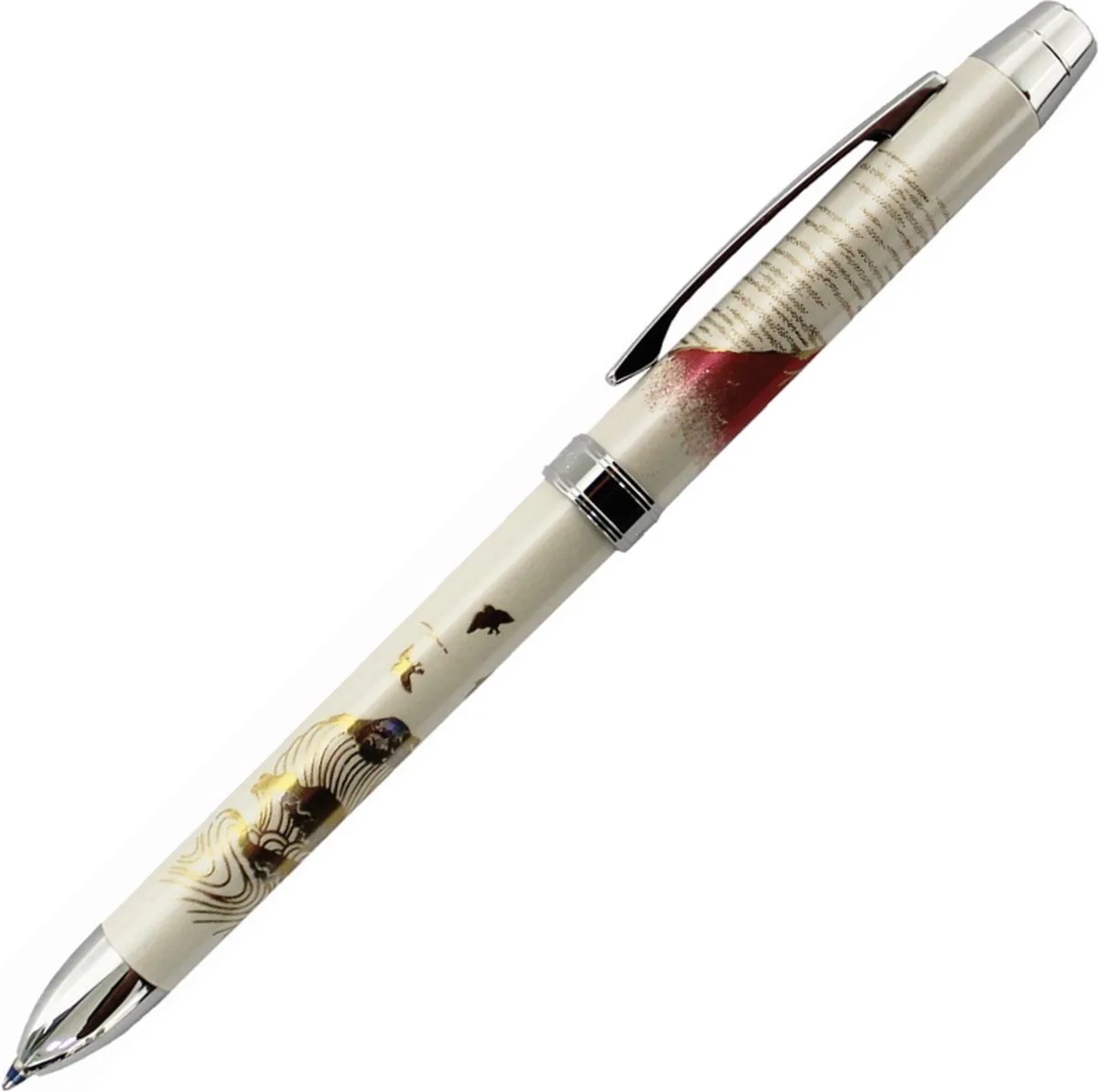 Makie Mount Fuji - Multifunctie balpen - 0.7mm blauw en rode inkt - 0.5mm vulpotlood från Penac i Vit – produktbild