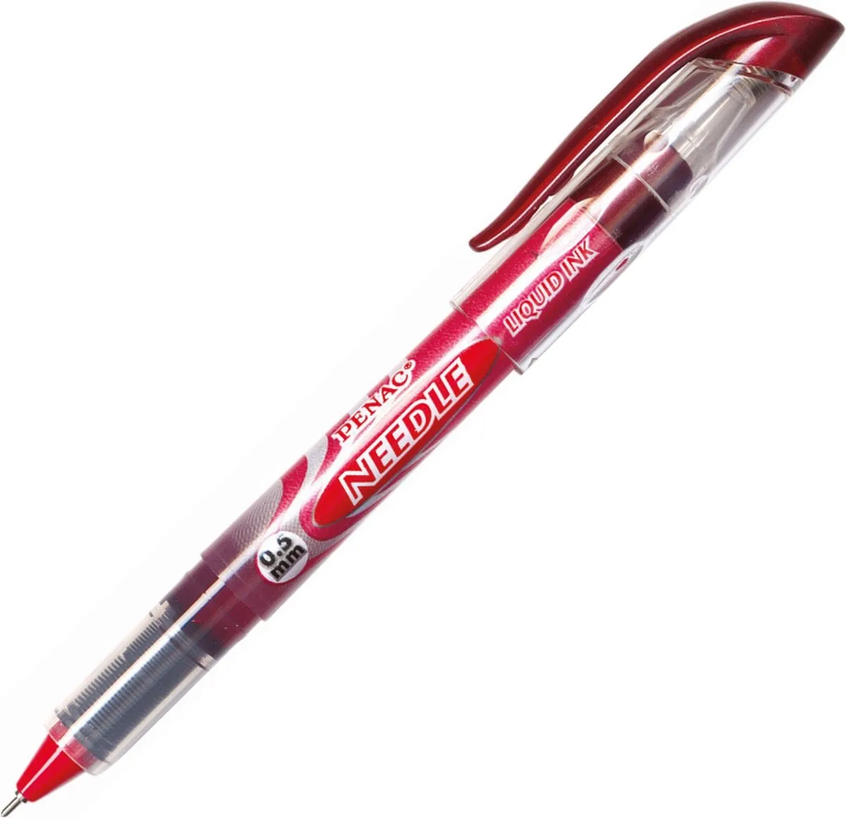Needle Fineliner - 0,5mm Rollerbalpen van Penac in Rood – productfoto