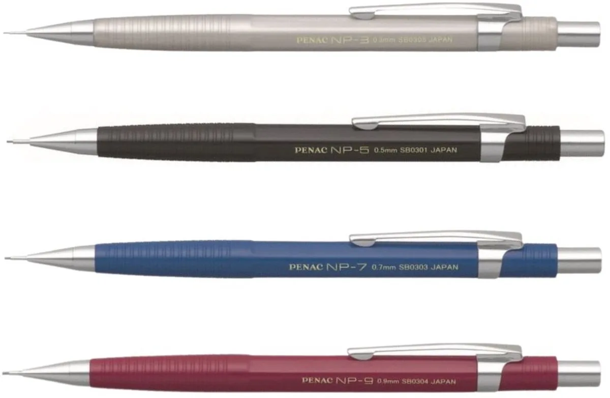 NP Set – Vulpotloden - 0.3 - 0.5 - 0.7 - 0.9 mm – 4 Stuks från Penac i Grå – produktbild