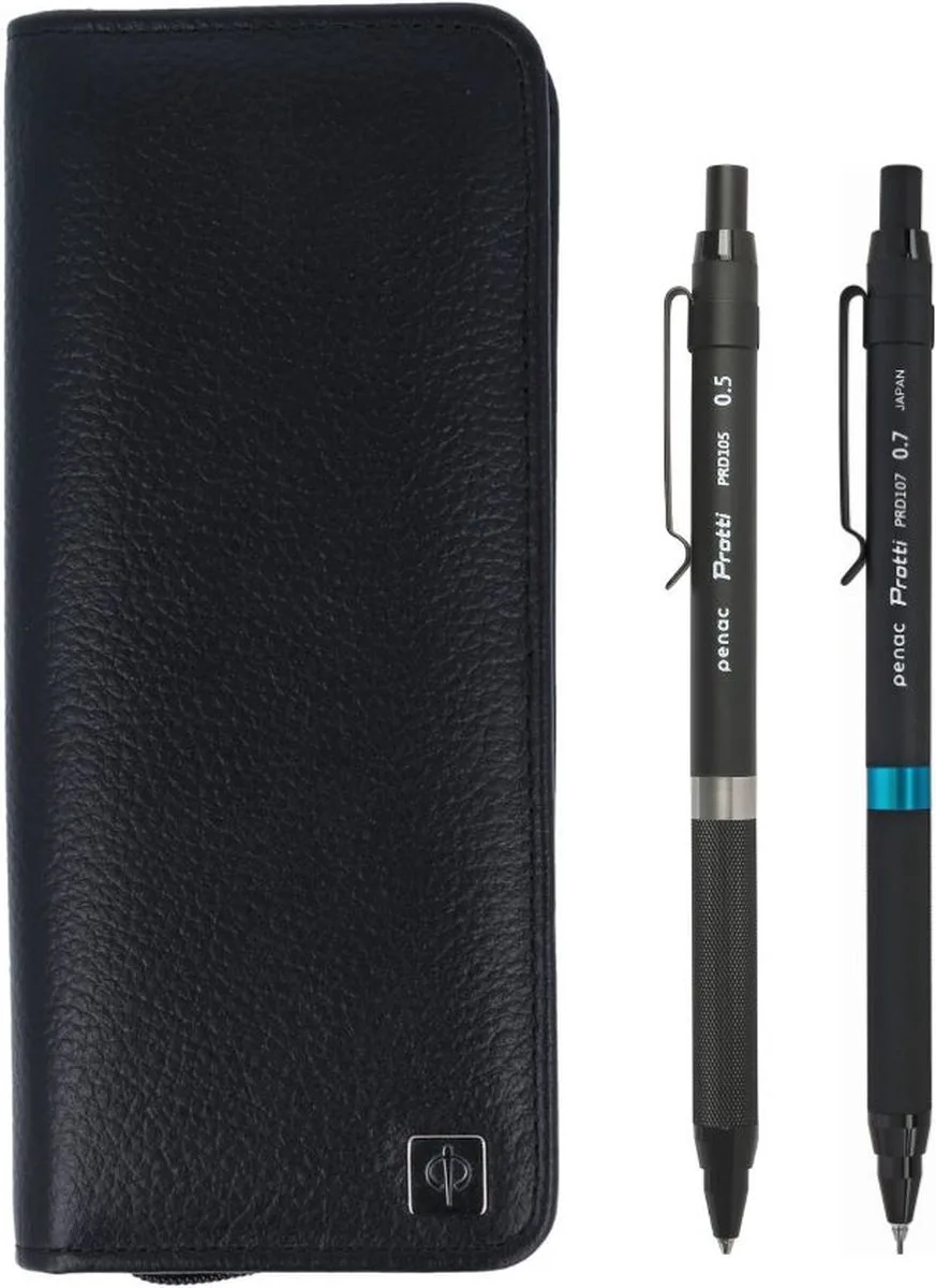 Vulpotloden Set - Metaal - 2 Protti Vulpotloden - Luxe Editie - Etui från Penac i Svart – produktbild