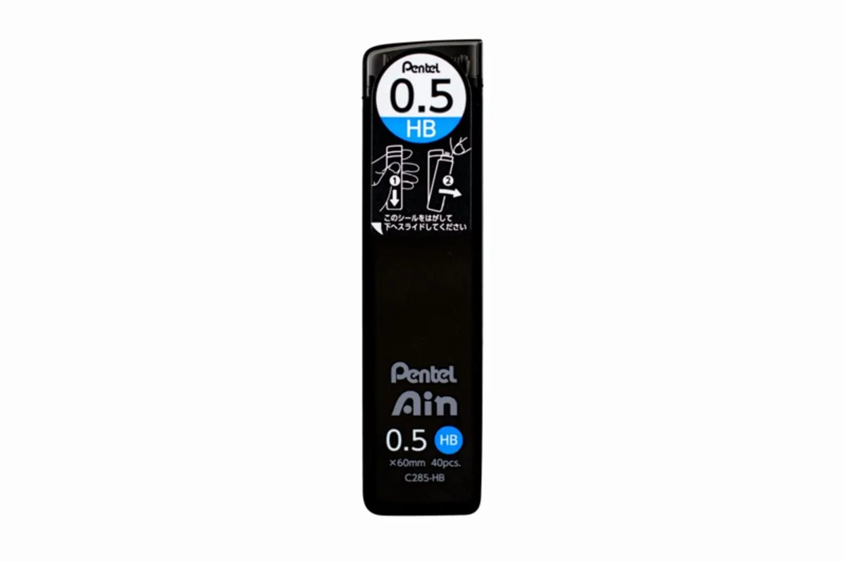 Ain HB Vulpotloodvulling 0.5mm Doosje met 40 Vullingen von Pentel in Schwarz – Produktfoto