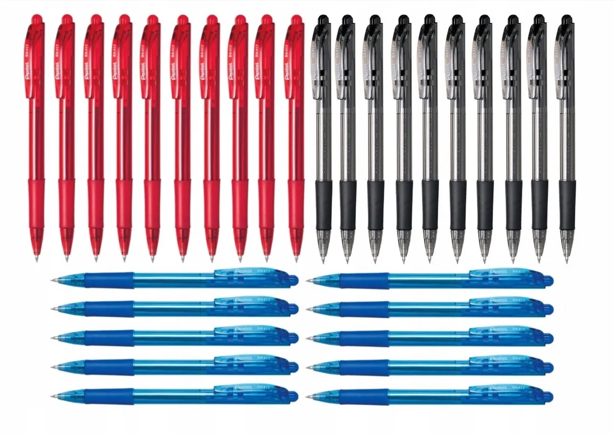 BK417 WOW! Balpen Set - 30 stuks, 3 kleuren van Pentel – productfoto