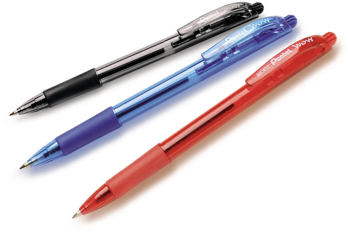 BK417 Zwarte balpen, 0,7 mm, 2 stuks van Pentel in Zwart – productfoto