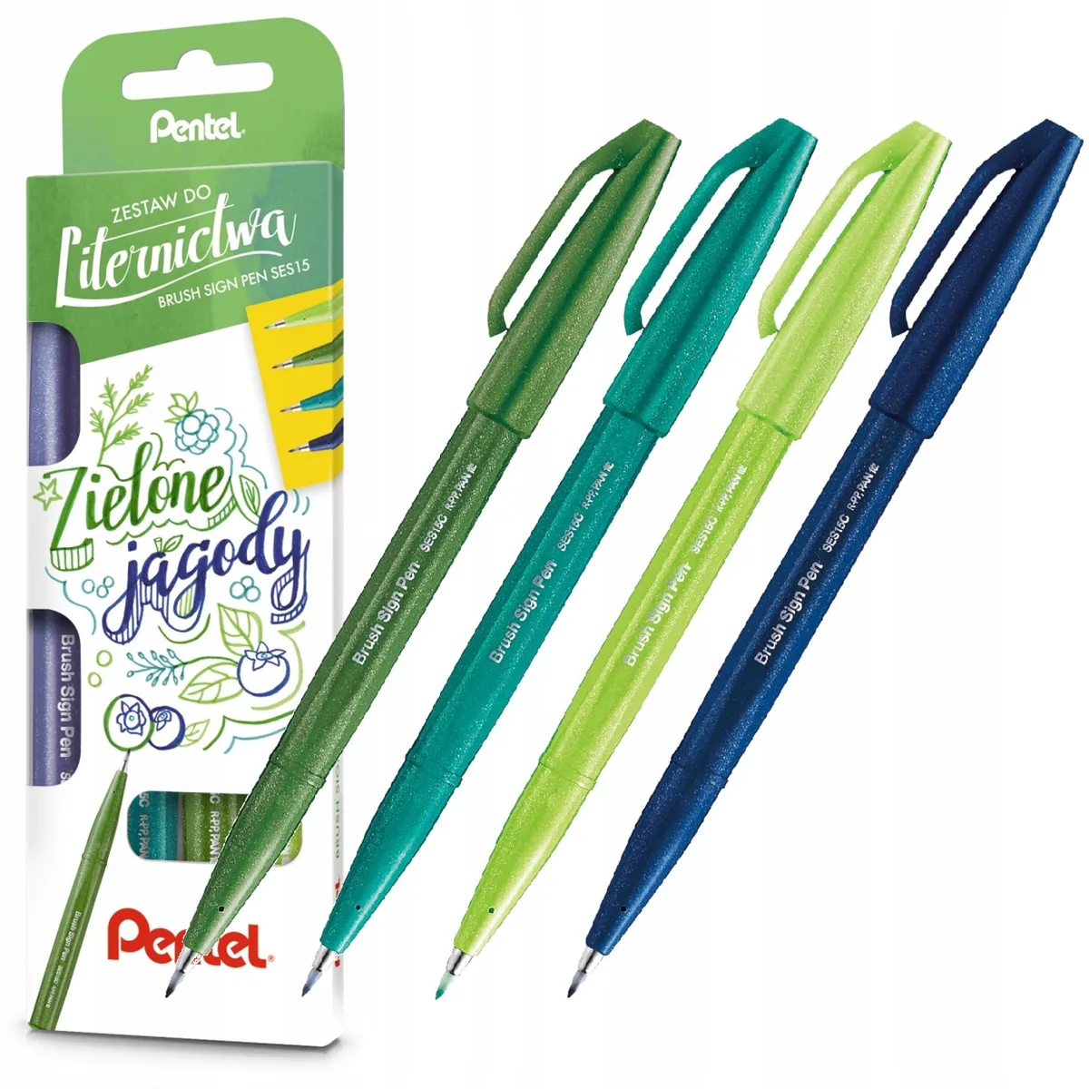 Brush Pen Kalligrafie Markers Set - 4 Kleuren van Pentel – productfoto