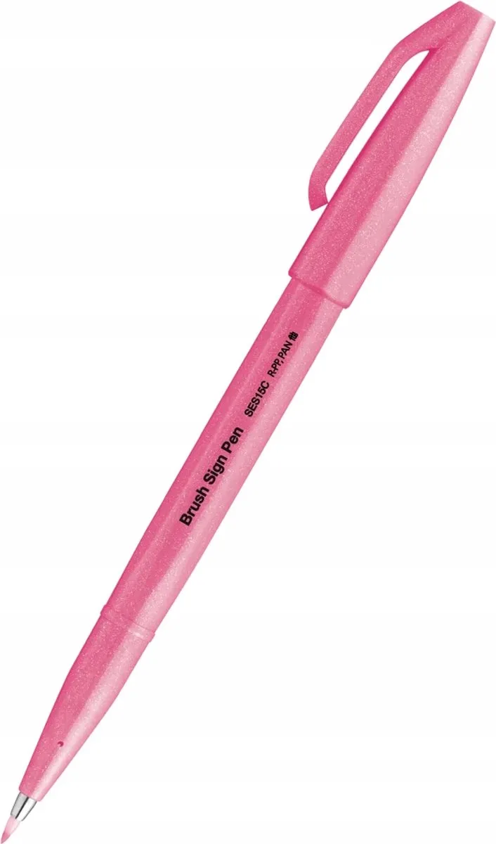 Brush Sign Fluorescerende Rose Kalligrafie Pen de Pentel en Rose – photo produit