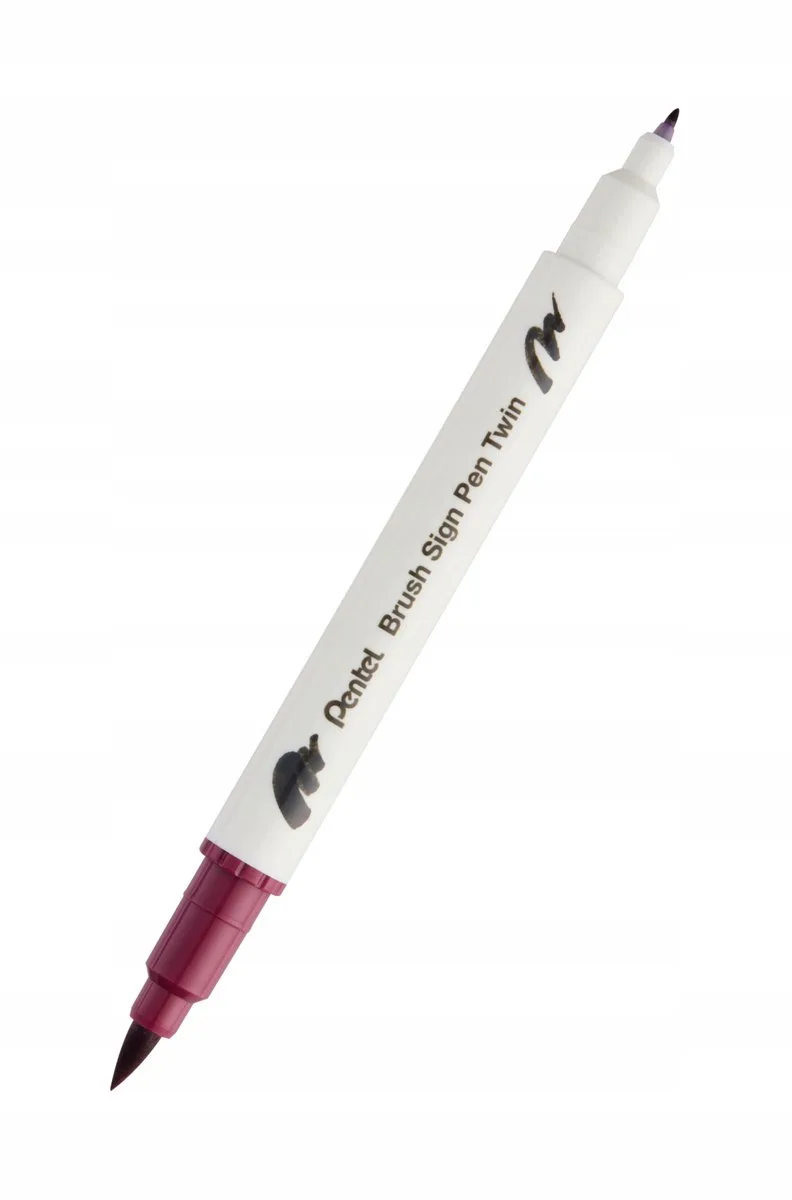 Brush Sign Pen Dubbelzijdig Bordeuax - Kalligrafie & Illustratie van Pentel in Bordeaux – productfoto