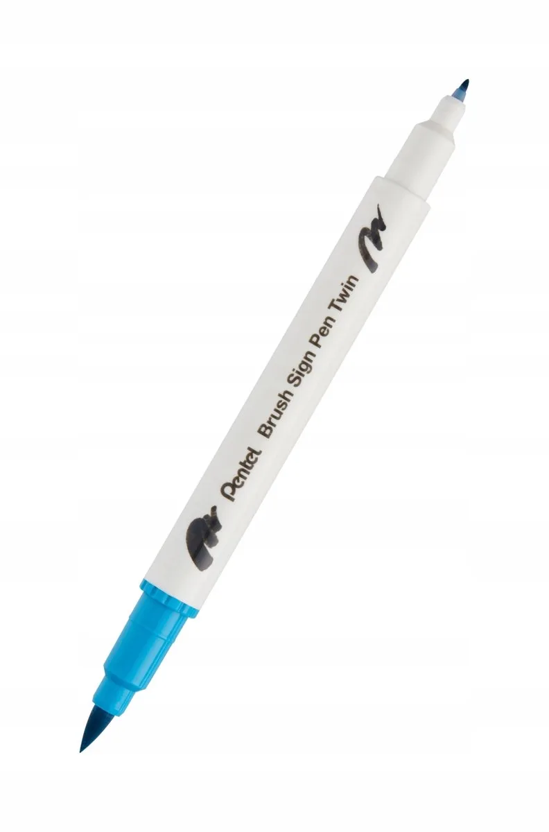 Brush Sign Pen Dubbelzijdig Kalligrafie från Pentel i Turkos – produktbild