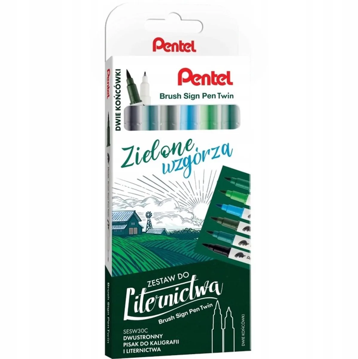 Brush Sign Pen Set - 6 kalligrafiestiften by Pentel in Multicolour – product photo