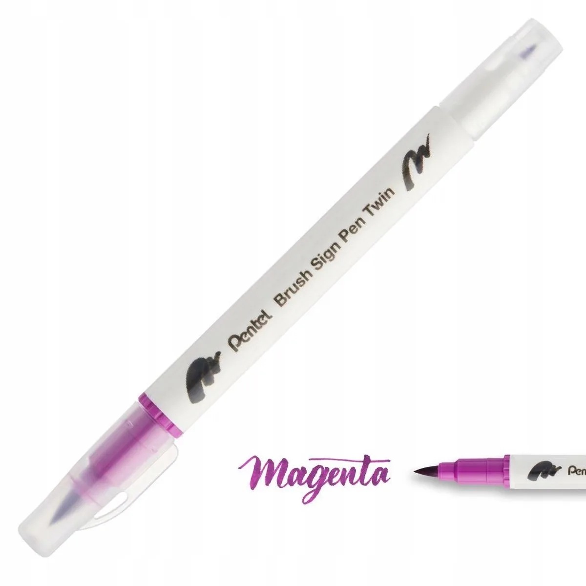 Brush Sign Pen Twin - Kalligrafie Marker de Pentel en Violet – photo produit